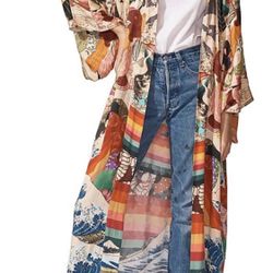 Women's Sexy Fashion Loose Bikini Swimwear Cover Up Long Kimono Cardigan