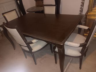 Dark Wood Dining Table with 4 Chairs