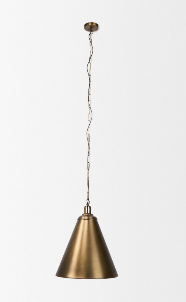 Mercana Fenton 18.0L x 18.0W x 23.0H Black w/Antiqued Gold Accents Pendant Light 65465