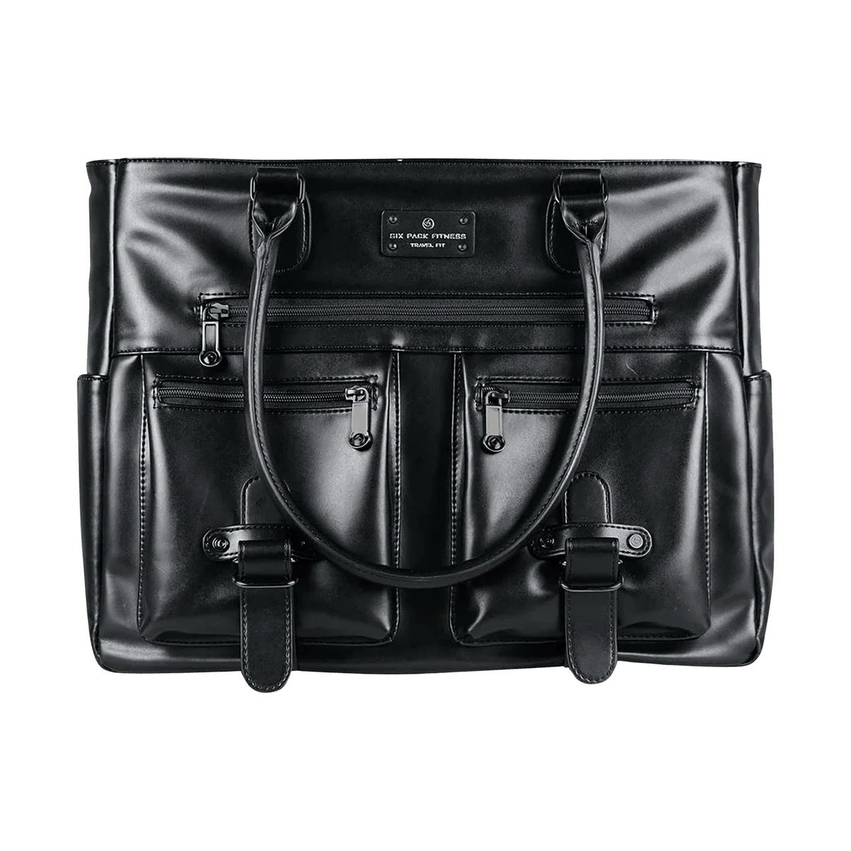 Six Pack Fitness Renee Tote Meal Prep Management 4 - Meal Removable Insulated Core (Black)