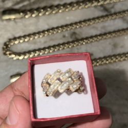 10k Cuban Ring with Real diamonds 💎 💎 (Not Moissanite) 2.23ctw sz 8.5 $950 Have a few Monaco bracelets & chains also.  (Public meet ups only)