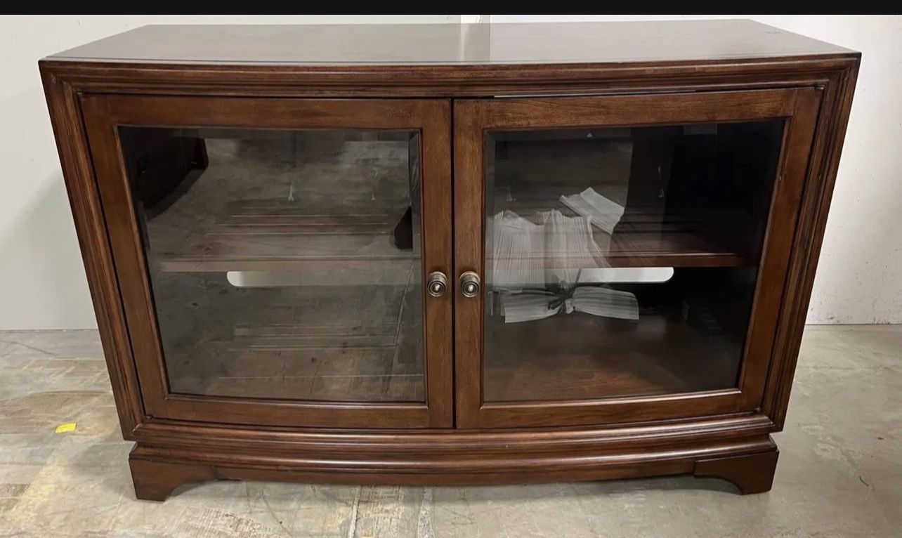 Glass & Wood Accent Cabinet 