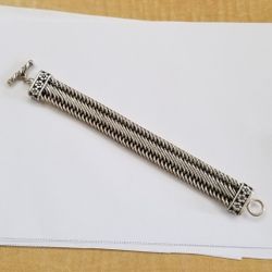 Sterling Silver Bracelet With Toggle Clasp 