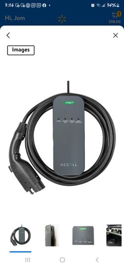 EV Charger AxFAST 16-Amp Dual-Voltage Level 1 or Level 2 Portable Electric Vehicle Charger 6 ft Cable
