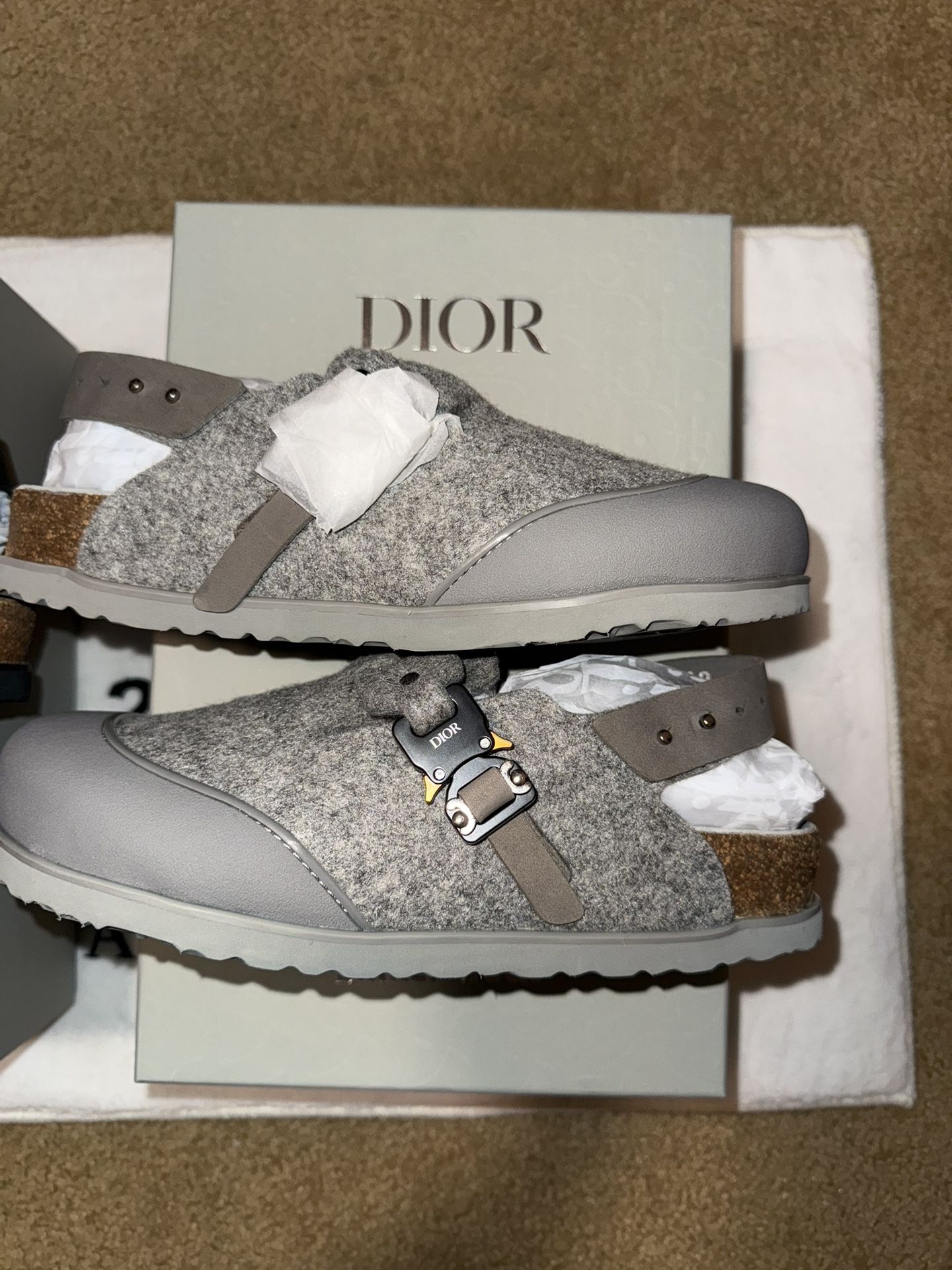 DIOR BIRKENSTOCK GREY SIZE 10/43
