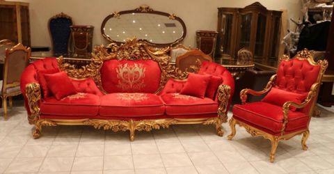 Baroque Style Sofa and Armchair Set