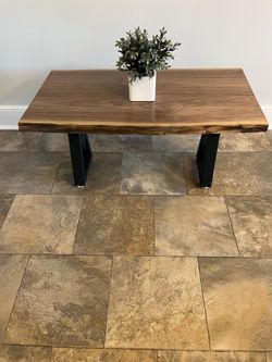 Live edge solid wood coffee table