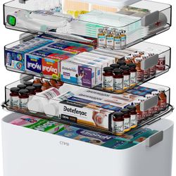 4 Tier Medicine Box Organizer with Handle New Condition