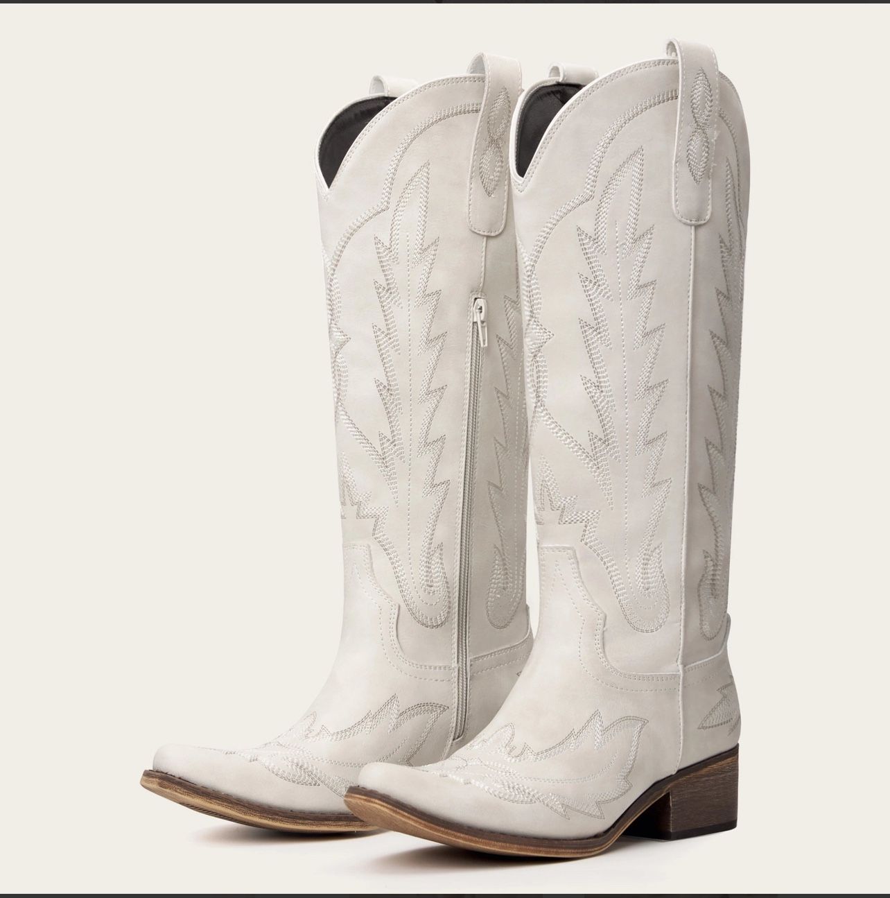 REDTOP Cream cowgirl Boots For Women
