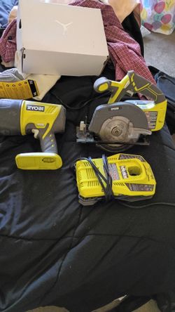 Ryobi Flashlight and handheld table saw