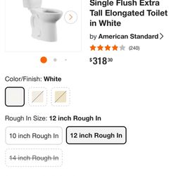 American Standard Tall toilet 19 Inches  Brand New In Box 