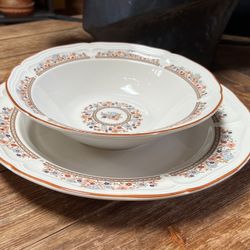 Brick Oven Stoneware Serving Plate And Bowl