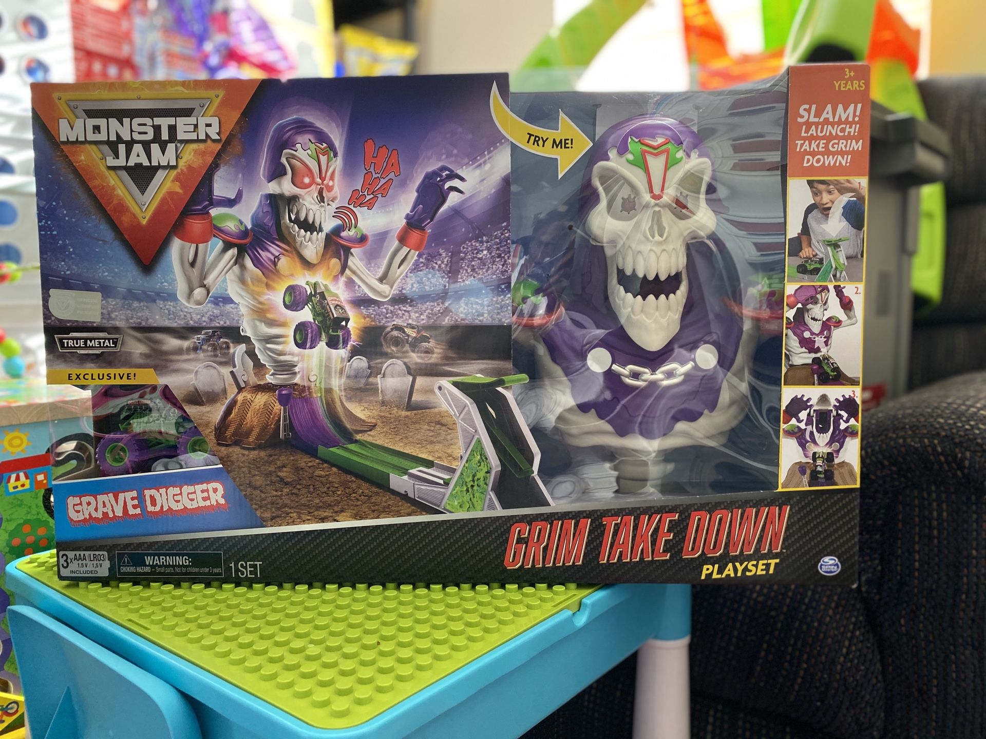 Monster Jam Grim Take Down Playset $35