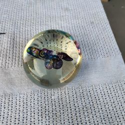 Beautiful Art Glass Paperweight Multiple colors on a large size Paperweight 