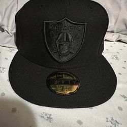 Black On Black 7-1/2 Raiders Hat