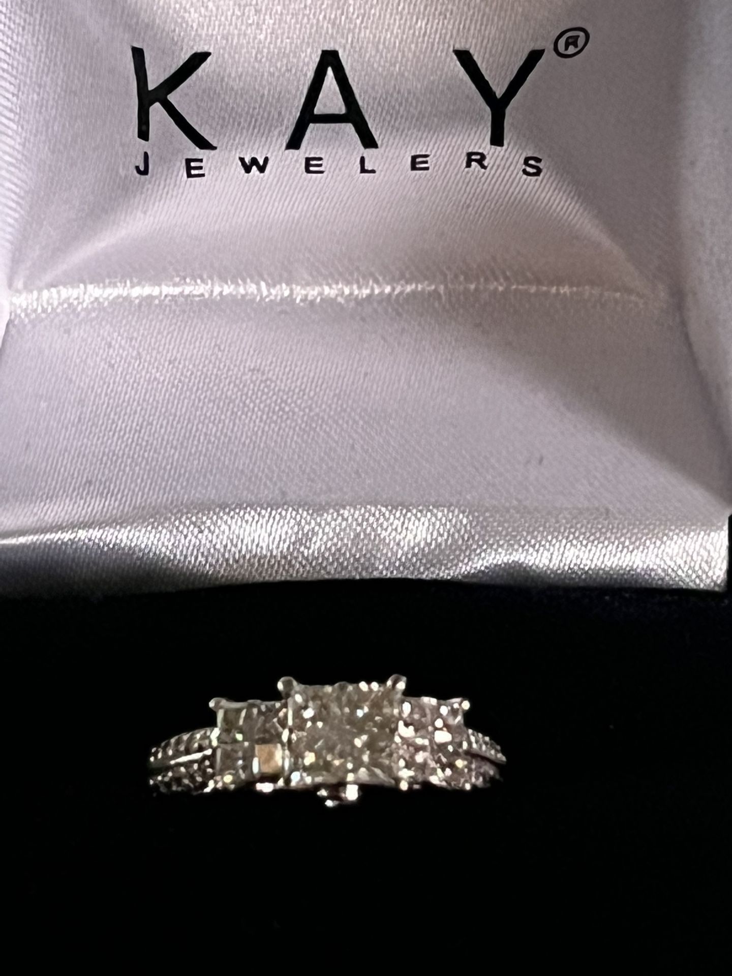 Engagement And Diamond Ring Set