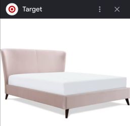 Pink Queen Wingback Upholstered bed