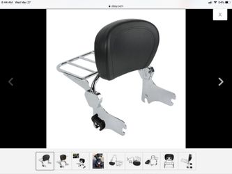 Motorcycle back rest with a rack