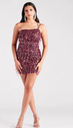 Sequin fringe mini dress