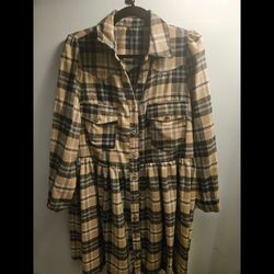 Plaid Babydoll Shirt Dress