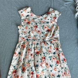 Floral Peach Cream Dress