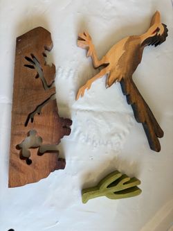 southwest handcrafted wooden roadrunner