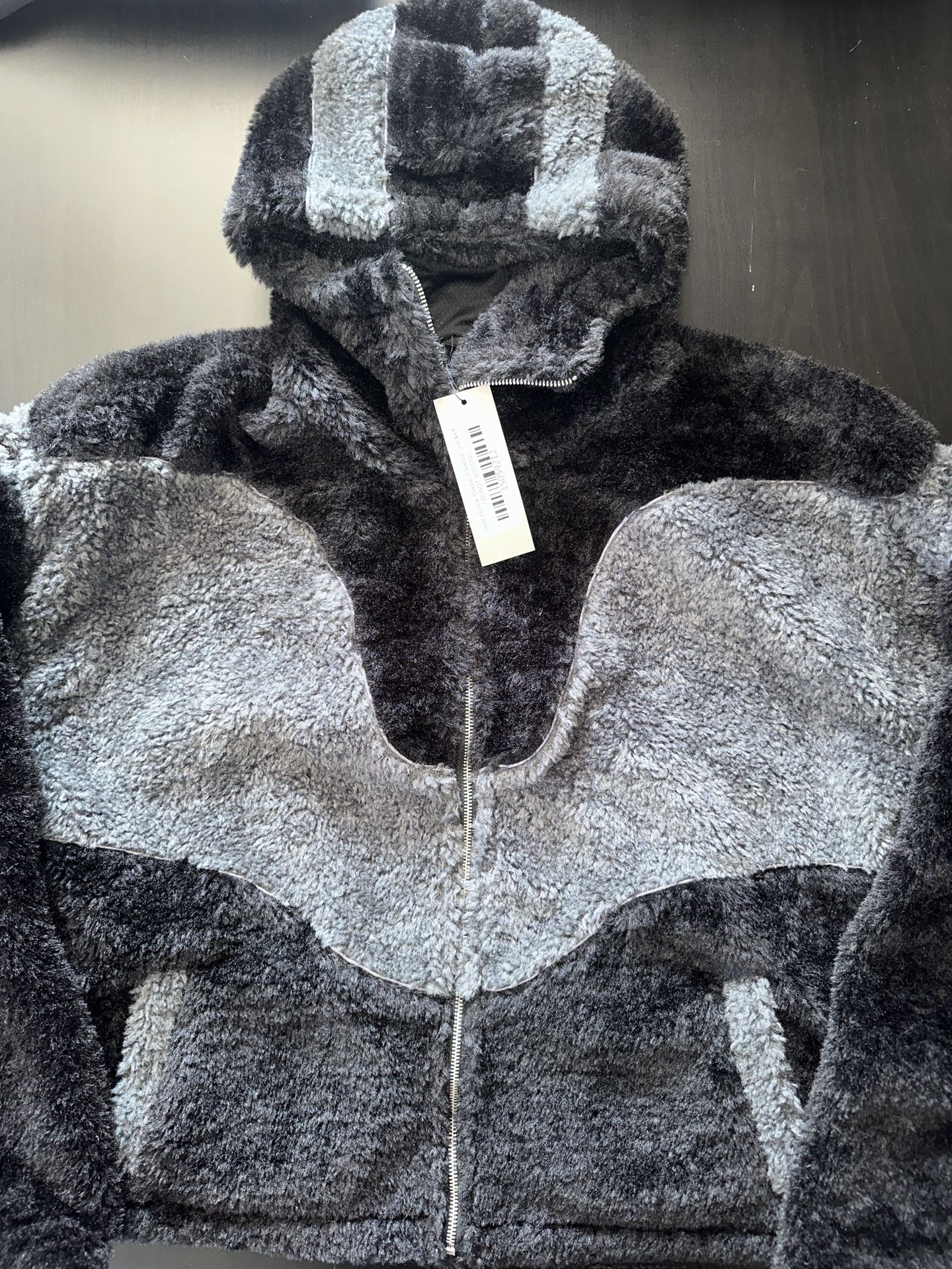 Trendt Ash Black Fleece Jacket Mens Large NEW WITH TAGS $145 MSRP