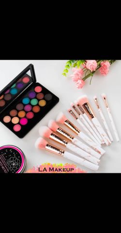 pink makeup brush set 10pcs