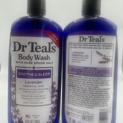 2pack Dr Teal's Body Wash w Pure Epsom Salt, Soothe & Sleep w Lavender, 24 fl oz