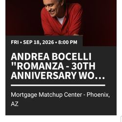 ANDREA BOCELLI TICKETS!!!!!