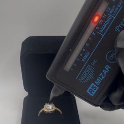 VVS1 Engagement Ring Moissanite Gold Plated 1.0ct 