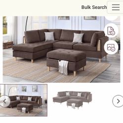 $379 Sectional Couch With Ottoman 