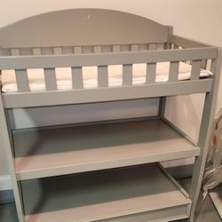 Gray Wood Baby Changing Table 