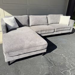 Gray Living Spaces Sectional Couch Sofa