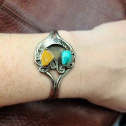 Vintage Southwestern Silver Cuff Bracelet 
