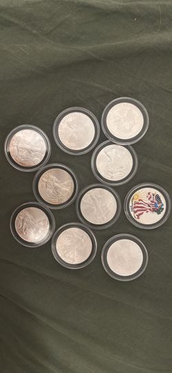 10 American silver eagles