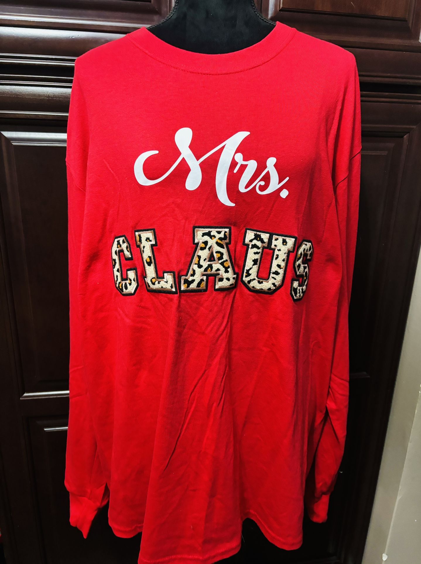 Long Sleeve XL Womens Mrs Claus Shirt