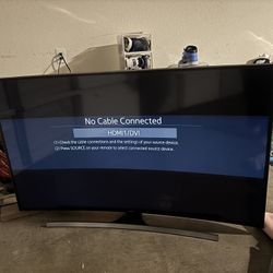 SAMSUNG 55" CURVED TV WITH POWER CORD & STAND 