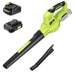 SnapFresh 20V Cordless Electric Leaf Blower - Lightweight with 2.0Ah Battery & Fast Charger, 2 Speed Modes for Lawn, Patio, Yard & Sidewalk Care