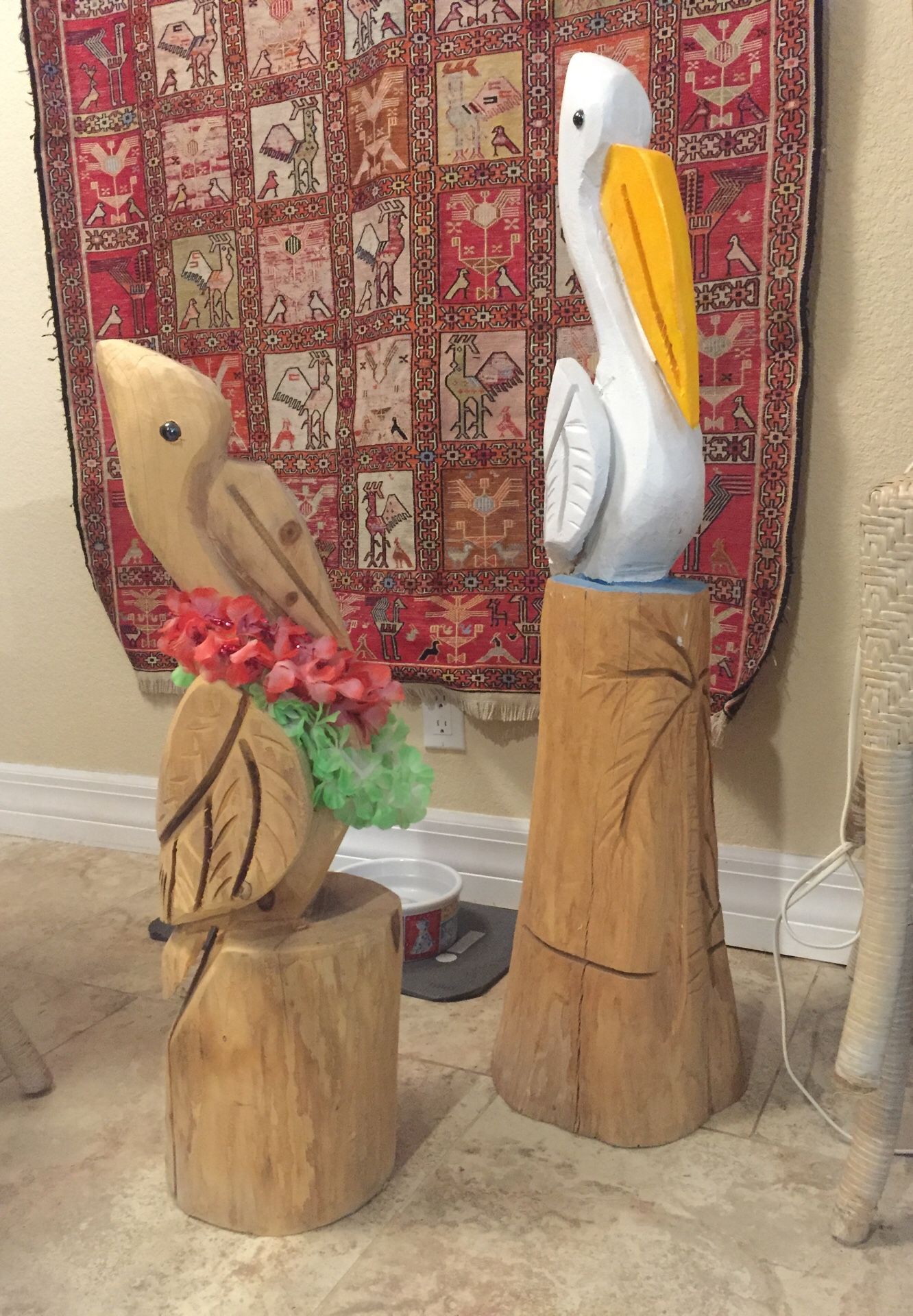 Chainsaw carved pelicans made from cypress for Sale in Alva, FL OfferUp