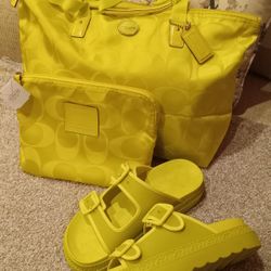 New Coach Purse And Sandles Bundle