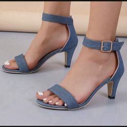Denim Sandals 7.5 NEW