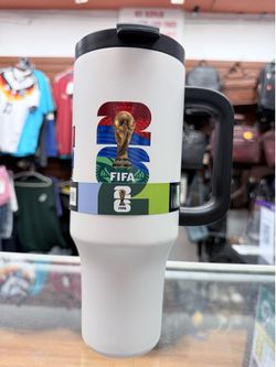 FIFA World Cup 2026 40oz Stainless Steel Insulated Travel Mug White New