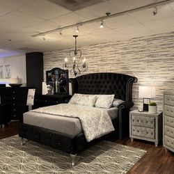 Bedroom Furniture, Bed, Furniture, Bedroom Set, Dresser, Mirror, Nightstand, Contemporary Bedroom Sets , Black Bed, Grey Bed, Silver Bed
