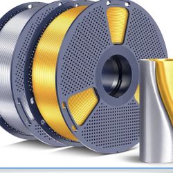 Silk PLA+ Filament 1.75mm, Chrome Like Gloss Finish, Smooth Silk Texture, Upgraded Formula for Stable Printing, 2kg(4.4lbs) PLA Plus 3D Printer Filame