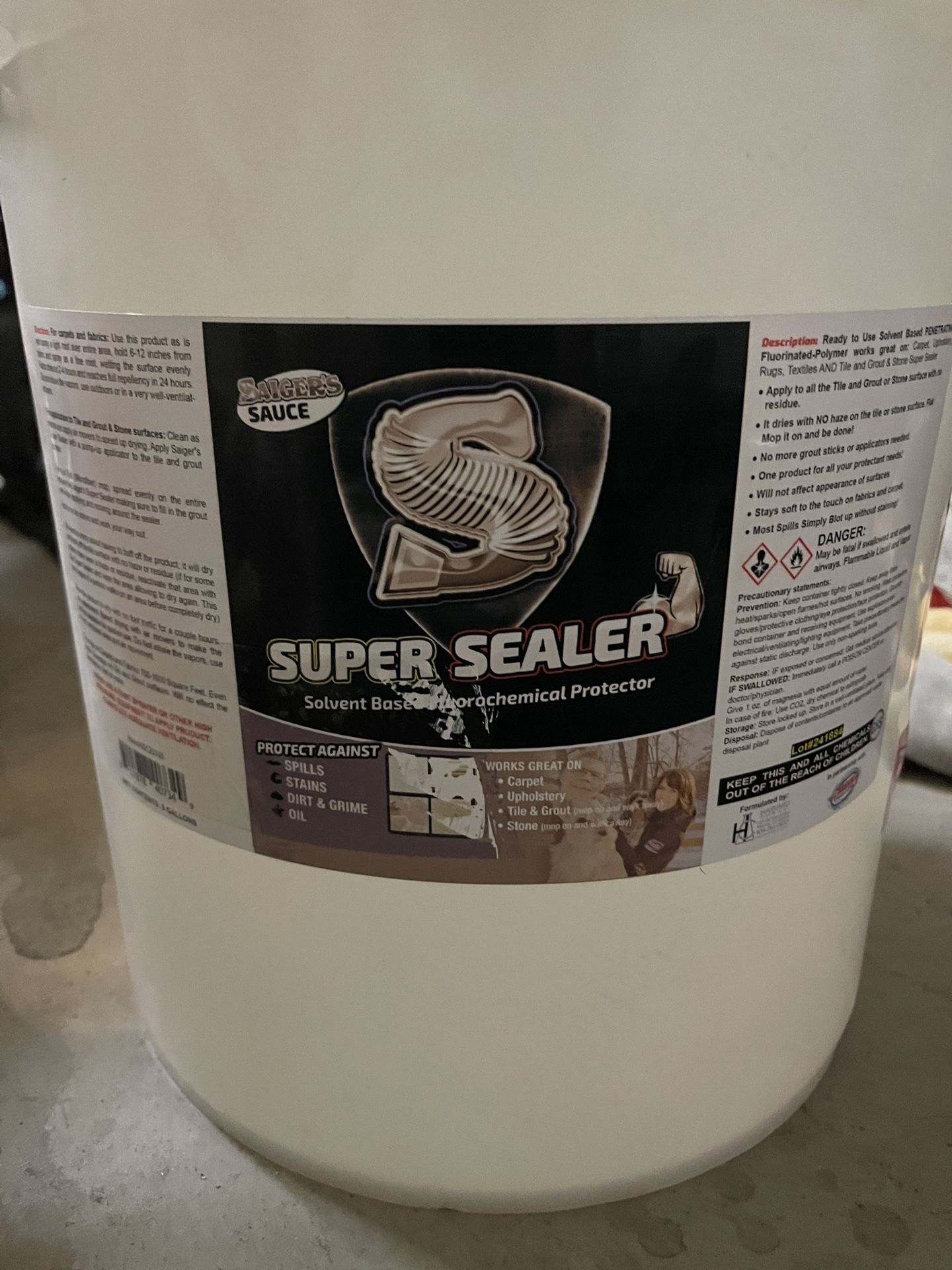 Saigers super sealer solvent flurochemical protector