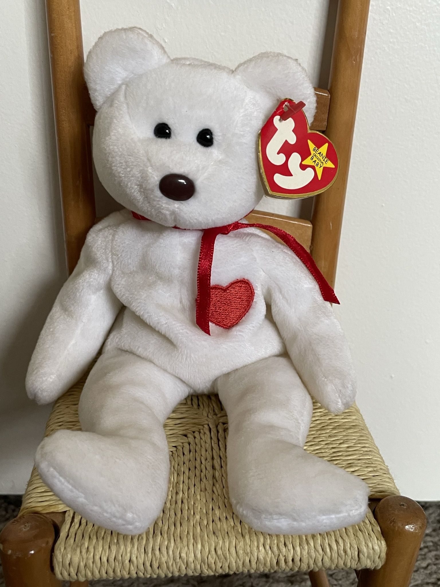 Ty Beanie Babies Valentino The Bear 1993 - PVC PELLETS - Tag Errors