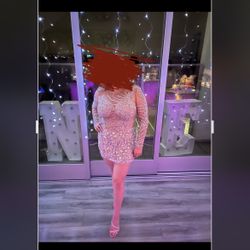 Sequin sheer gray dress -size 8 