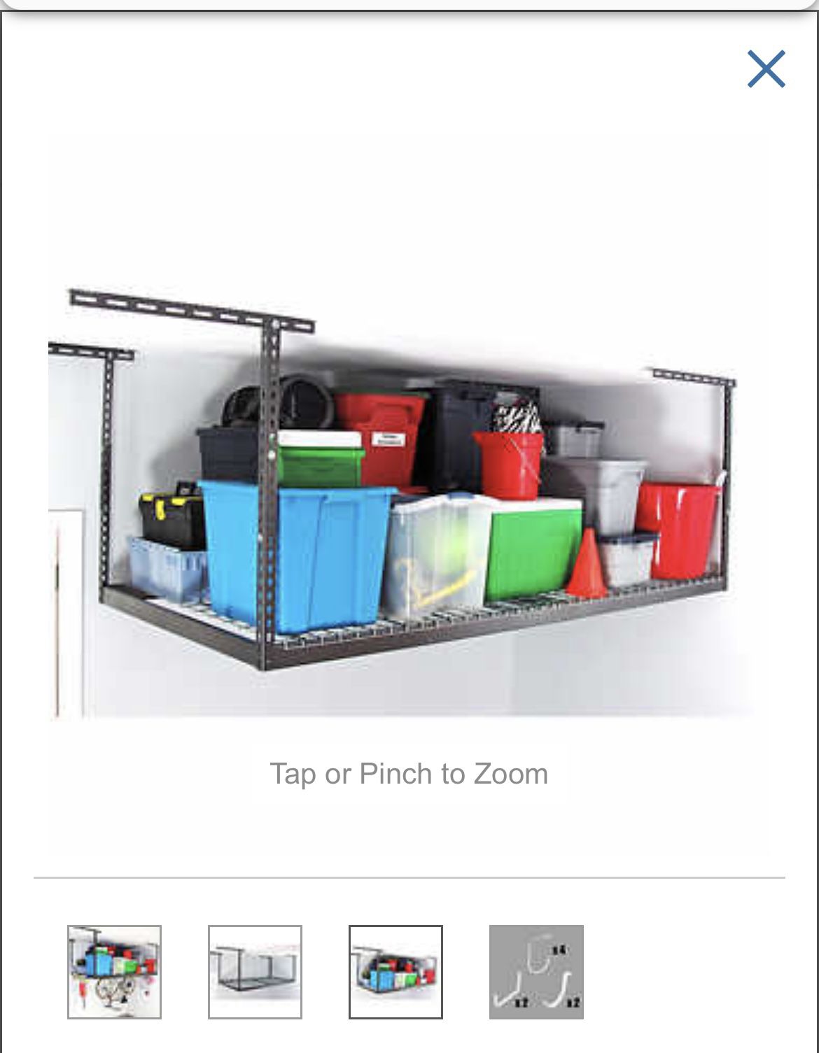  SafeRacks 4 ft. x 8 ft. Overhead Garage Storage Rack and Accessories Kit