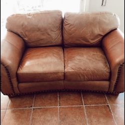 Brown Leather Couch